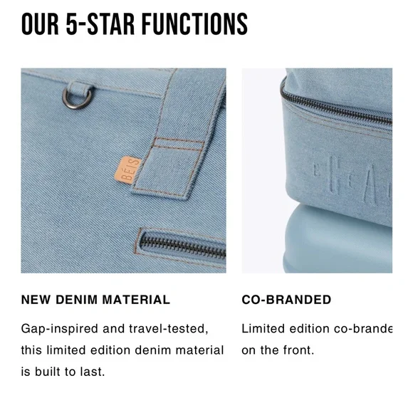 Gap x Beis Denim Weekender Bag - Picture 5 of 8